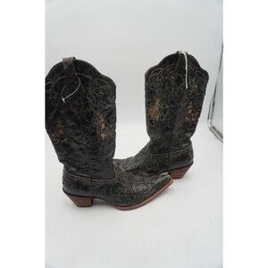 Corral Vintage Women's Size 11M Brown Distressed  Leather Cowgirl Snip Toe Boots